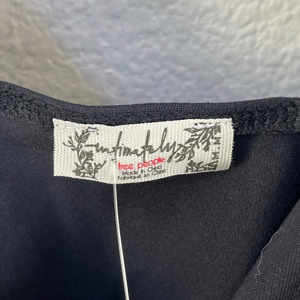 Intimately Free People Womens Medium‎ Black Duo Corset Cami Top Stretch Shirt